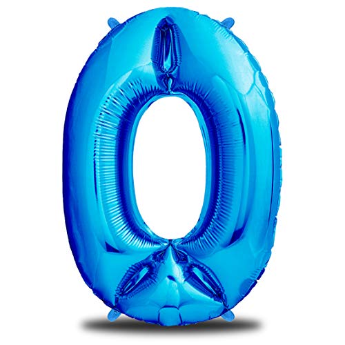 envami Globos de Cumpleãnos 0 Azul I 101 CM Globo 0 I Globo Numero 0 I Decoracion Cumpleaños Niños I Globos Numeros Gigantes para Fiestas I Vuelan con Helio