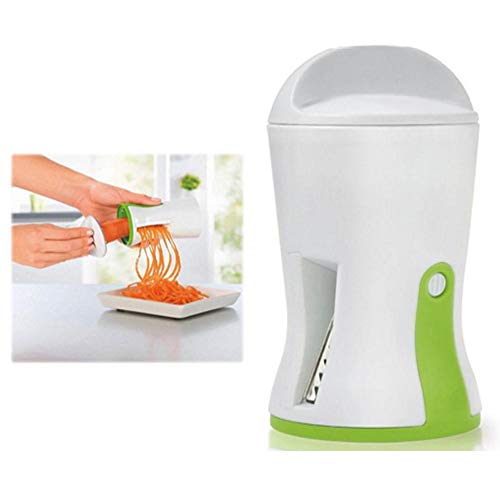 Espiralizador De Verduras, Sboly Spiralizer Vegetal con Contenedor, Espaguetis De Calabacin, Cortador Manual, para Triturar, Tallarines, Cintas O Fideos