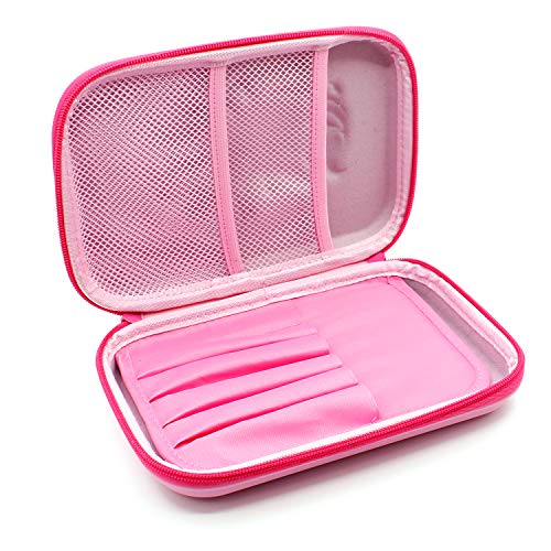 Estuche con diseño de unicornio volador en relieve, caja de suministros para la escuela grande con compartimentos, bolsa para lápices de papelería para niñas y niños, color rosa claro