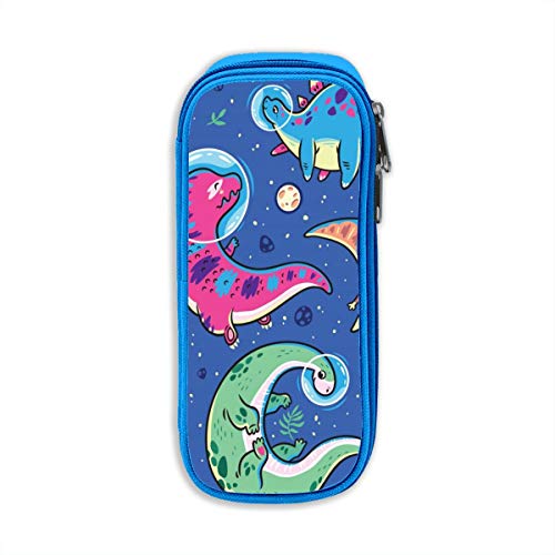 Estuche de gran capacidad con diseño de dinosaurio con astronauta de dibujos animados, color azul talla única