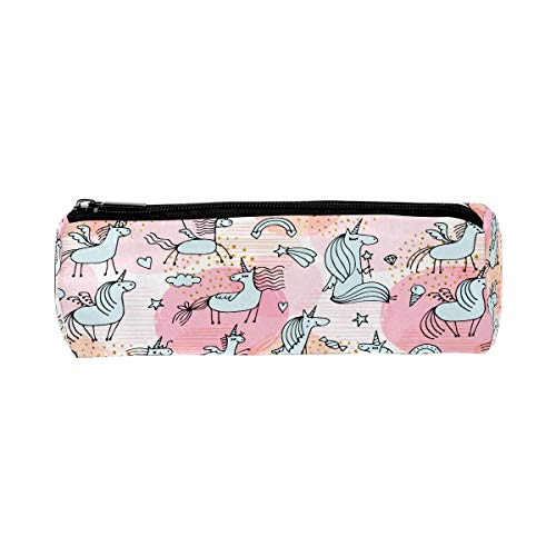 Estuche de lápices de dibujos animados unicornio caballo caramelo Rainbow Stars bolsa escuela papelería pluma caja cremallera cosméticos maquillaje bolsa