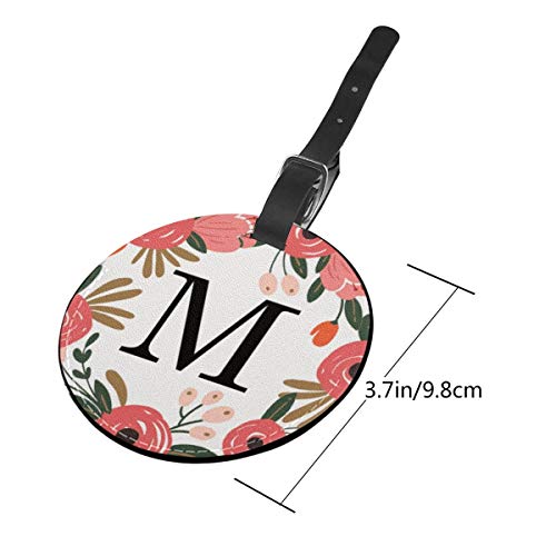 Etiquetas para Equipaje Bolso ID Tag Viaje Bolso De La Maleta Identifier Las Etiquetas Maletas Viaje Luggage ID Tag para Maletas Equipaje Letra M Guirnalda Floral Palabra 7