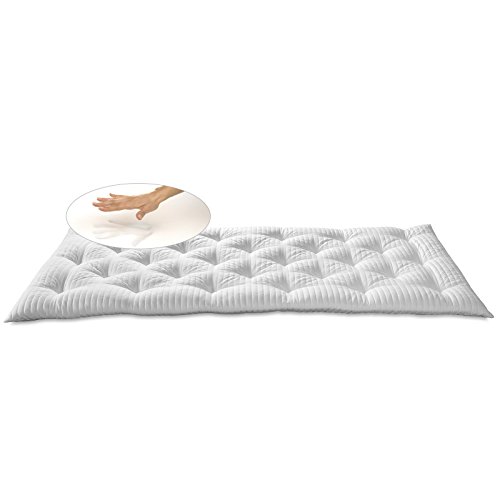 EvergreenWeb – Corrector Colchón de Espuma Memory Med 80X190 h 7, Topper Cama Matrimonio, Relleno Lazo Memory Efecto Pluma, futón Enrollable, Funda antialérgica antiácaros Blanco dreame