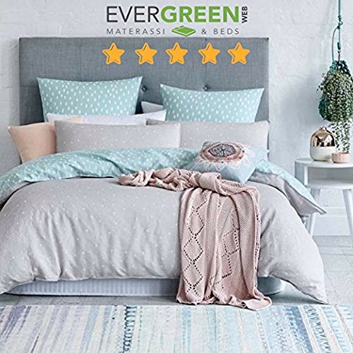 EvergreenWeb – Corrector Colchón Double 160x200 de viscoelástico h 7, Topper Cama Matrimonio, Relleno Lazo Memory Efecto Pluma, futón Enrollable, Funda antialérgica antiácaros Blanco - Dreame