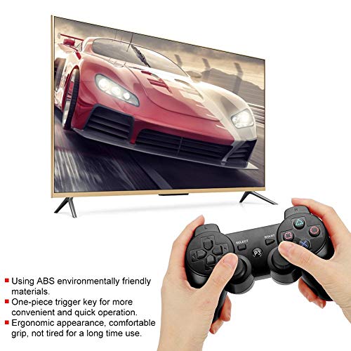 FastUU Gamepad inalámbrico Bluetooth, Gamepad de estabilización de señal de Mango de Juego Funcional Inteligente con Sensor de aceleración Tridimensional para PS3(Negro)