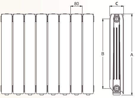 FERROLI RADIADOR ALUMINIO EUROPA 600 14 ELEMENTOS