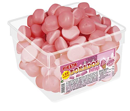 FIESTA Bokados Pink Golosinas con Relleno Blando Sabor Helado de Fresa - Envase de 146 unidades