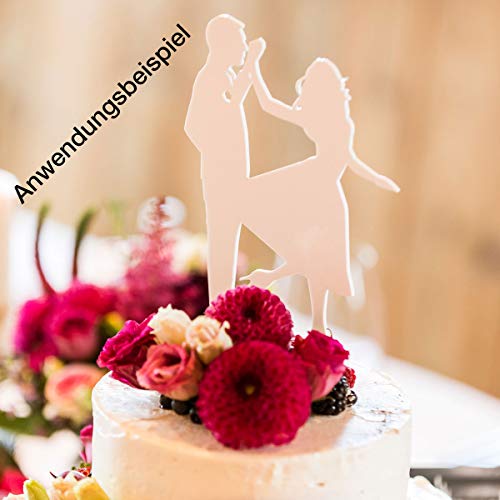 Figura para decoración de tarta de bodas, cristal acrílico negro, tamaño XL, para decoración de tartas, diseño de pareja de novios con niños y Mr and Mr