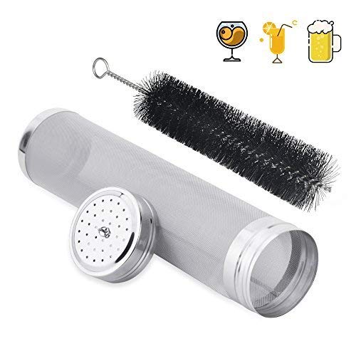 Filtros de filtro Filtro de cerveza seca Hopper Beer Home Brewing Filtro de malla cerveza 300 Millones de acero inoxidable Brewing, Home Brewing Juice Filtros de fabricación de vino con Cleaning Brush