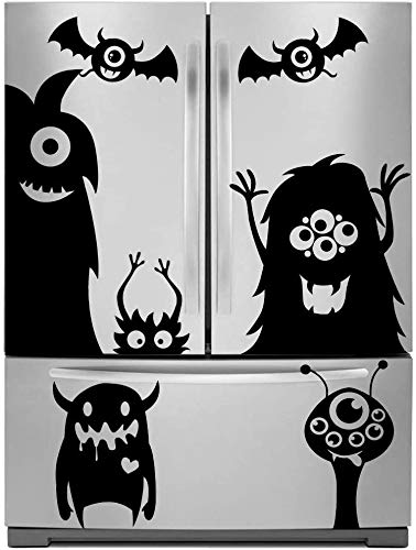 FINGOOO - 8 pegatinas de sombra extraterrestre, supergrandes, monstruos para ventana de decoración de Halloween