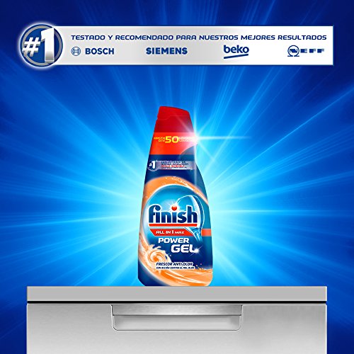 Finish All in 1 Max Power Gel Frescor Antiolor, Detergente Gel para el Lavavajillas, 35 dosis