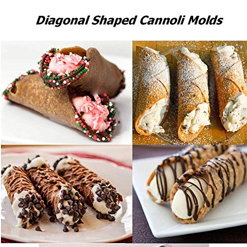 FishMM 12 piezas de moldes de cuerno de crema, forma de cono de acero inoxidable y molde tubular para tubos de helado de cannoli Lady Lock Puff Waffle rollo de pastelería Croissant Shell Cream Roll