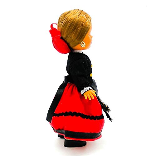 Folk Artesanía Muñeca Regional colección de 25 cm con Vestido típico Montañesa Santander (Cantabria) España.