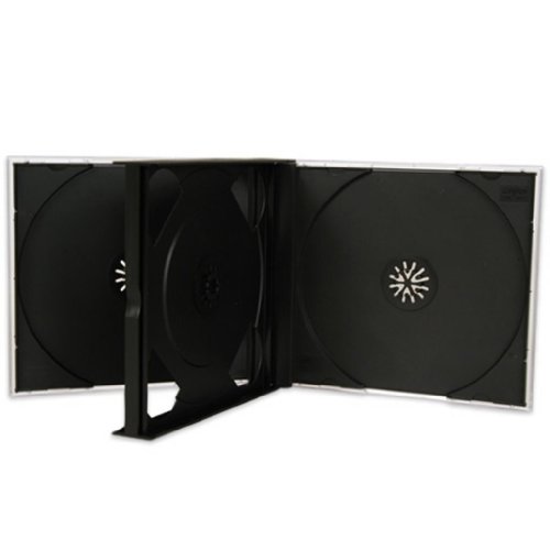 Four Square Media. Caja para 4 CD o DVD 25 mm, 10 unidades, con bandeja negra, pack de 10