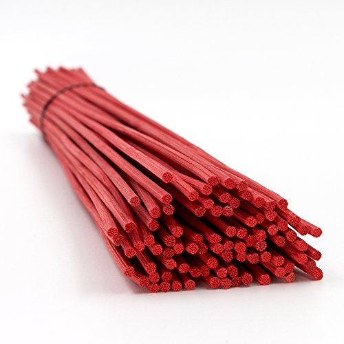 Frandy House Palillos difusores Reed Palillos Naturales del difusor del reemplazo del ratán, 12 X 0.12 Pulgadas 30pcs (Rojo)