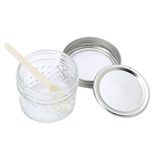 Freebily 2Pcs 4oz(120ml) Tarros de Cristal con Tapa de Rosca Botes de Conservas Recipientes para Caviar Mermelada Miel Gominolas Transparente Una talla