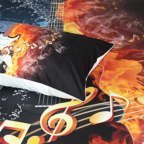 Funda Nórdica Music Dream Guitar140X200Cm Hipoalergénica Refrescante Polyester Juego De Ropa De Cama 1 Funda Nórdica 2 Funda De Almohada Moda Inicio Ropa De Cama