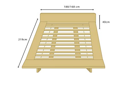 Futon On Line Cama Milano, Natural, 140 x 200 cm.