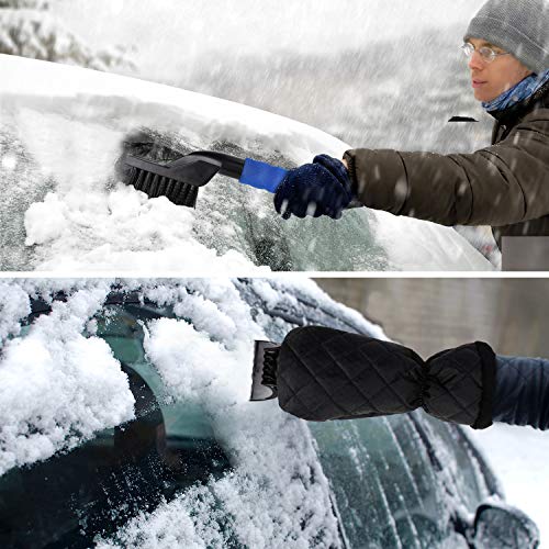 Gafild Raspador de Hielo Guante, ABS rasqueta Cepillo de Nieve con EVA Guante Forrado Rascadores de hielo para Parabrisas de Coches SUV Autos Camión y Camionetas