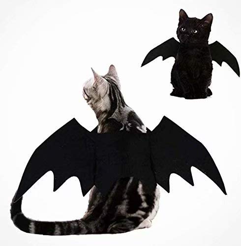 Gaocheng Mascota Perro Gato Traje de alas de Disfraz Vampiro de Halloween Cosplay Prop Disfraz de murciélago Accesorios de Halloween ala de murciélago Without Bell