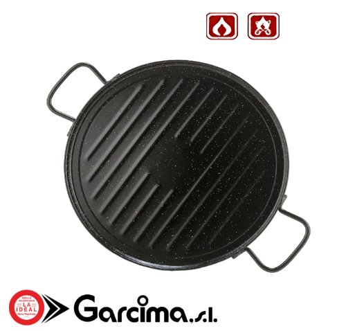 Garcima 11036 - Plancha grill esmaltada redonda 36cm
