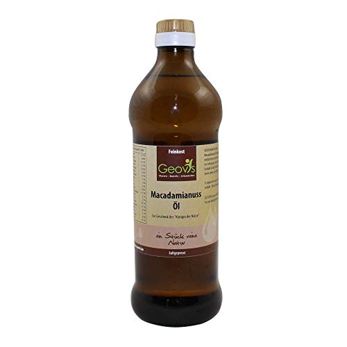 Geovis - Aceite de nueces de macadamia, natural, prensado en frío, la reina de las nueces, ideal para hornear, asar y cocinar, vegano, para una cocina sana