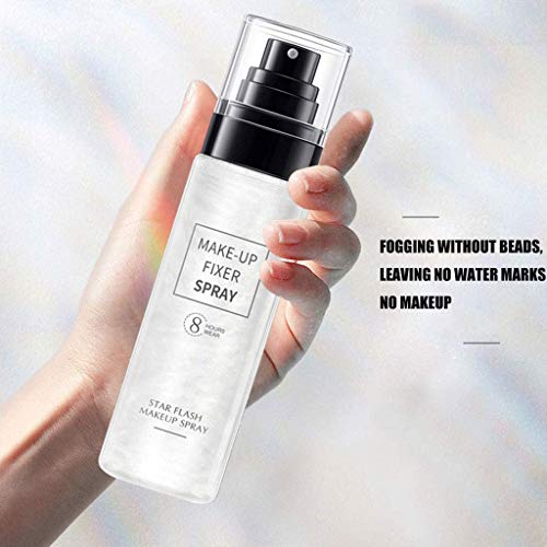 GHSY Velvet Makeup Setting Spray Transparent 24H Long Lasting Fix Face Mist Moisturizing Shimmering Cosmetic Setting Spray 100ML