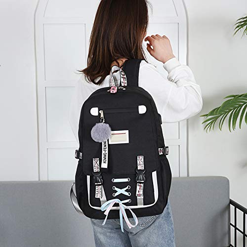 Glomixs School Backpack,Large School Bag with USB Port Anti Theft Backpack Knapsack for School Travel,Fashion Backpacks,Travel Daypack, Casual Daypacks, School Bag,Size: 47CM*30CM*14CM