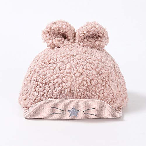 Gorros con Visera para niños versión Coreana de Felpa Engrosamiento cálido bebé niño Sombrero de Invierno Lindo Lazo Princesa Femenina Sombrero para niños