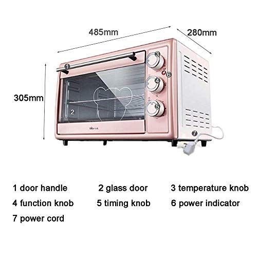 Gpzj Horno doméstico pequeño de Gran Capacidad de 30L 1600W, sincronización precisa y Control preciso de la Temperatura, Puede ayudarlo a Preparar Alimentos deliciosos y Ahorrar Tiempo, Rosa