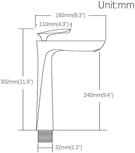 Grifo del lavabo del baño Manija única Un orificio Montaje en cubierta Lavabo Acabado en níquel cepillado Grifos altos Leekayer