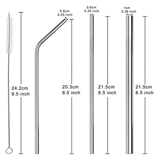 grilljoy 13pcs pajitas reutilizables de metal para beber - pajitas de acero inoxidable de 8.5 pulgadas - compatibles con vasos de 20 oz Yeti bebida fría