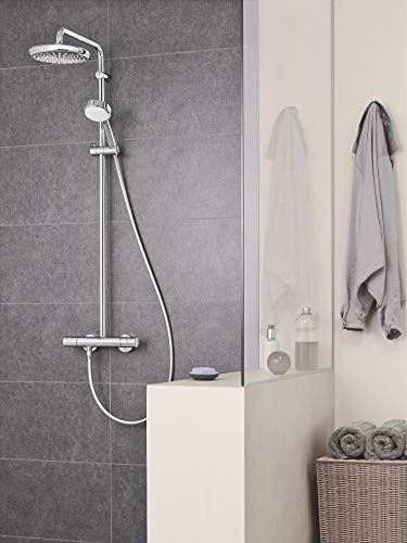 Grohe Tempesta Cosmopolitan 210 - Sistema de ducha con termostato, alcachofa de 210 mm y teleducha de 100 mm con dos chorros y acabado cromado (Ref. 27922001)