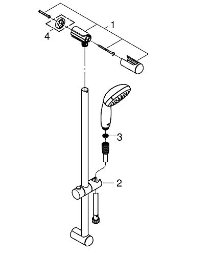 Grohe Vitalio Go 100 - Set de ducha con barra 600 bl Ref. 26197000