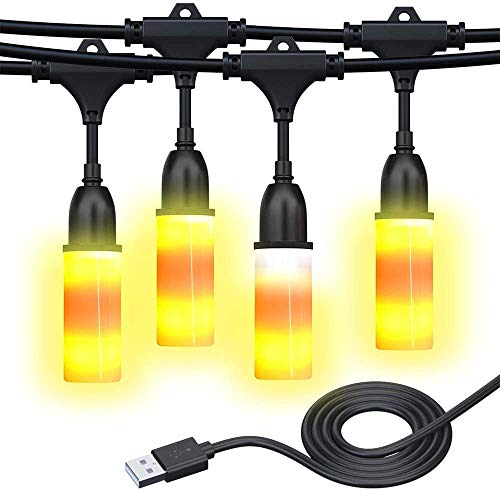 Guirnaldas Luces Exterior, Cocoda Guirnalda Luces de USB con 5W 10LEDs Bombillas, 8.2M Luces Jardin Impermeable para Decoración, Hogar, Terraza, Arboles, Patio, Bodas, Navidad, Fiesta