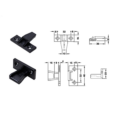 HAFELE Keku AS Colgado Herraje para Embutir Rapid Placas y Bastidor Cuelgue de un Conector para Mueble Hasta 20 kg Marca de Alemania Plástico (4 Par)