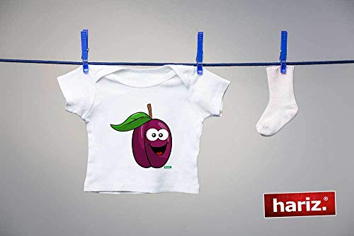 Hariz - Camiseta para bebé con diseño de ciruela y fruta, incluye tarjetas de regalo de polvo de estrellas lila 3-9 meses/60-69 cm