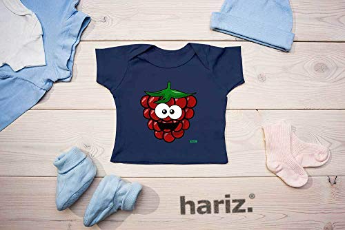 Hariz - Camiseta para bebé, diseño de frambuesa, frutas, verano, incluye tarjeta de regalo de polvo de estrellas lila 3-9 meses/60-69 cm