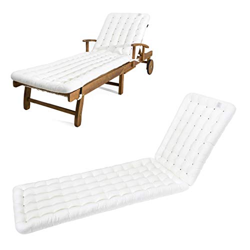 HAVE A SEAT - Cojín para tumbona (200 x 60 x 8 cm), Blanco