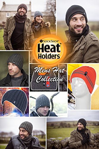 Heat Holders - Gorro de invierno con forro polar térmico para hombre (3,4 tog, talla única), color negro