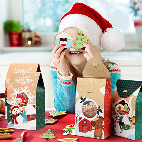 Hemoton - Cajas para galletas navideñas de 16 unidades – Contenedor para alimentos de horno para las fiestas para regalos