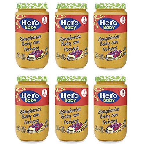 Hero Baby - Zanahorias Baby Delicias De Ternera 235 gr - Pack de 6 (Total 1410 gr)