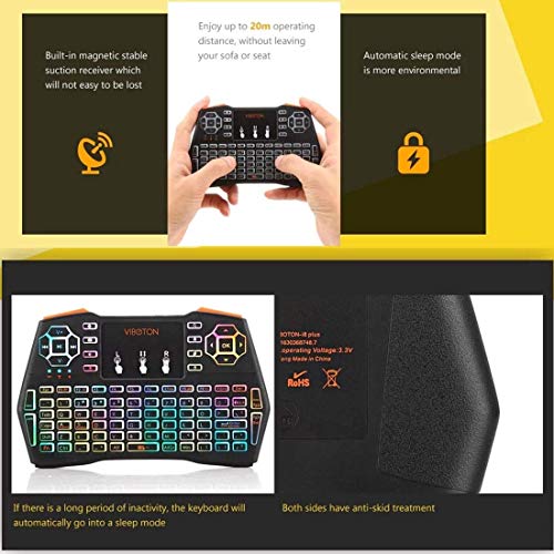 Hexiao Duradera i8 Teclado retroiluminado Plus Mini inalámbrica de 2,4 GHz 5 Colores con el ratón touchpad xiao1230