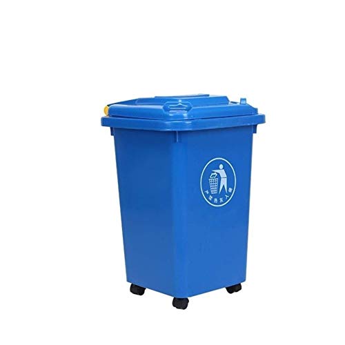 HFFFHAl Aire Libre los desechos domésticos Medio Malo Wheelie Bin - Ligero hasta la Helada Resistente - Papelera Color múltiple de plástico con Tapa de basuras Plaza Bin hogar