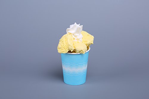 Hielo crema Kids Party vasos de papel azul onda 8oz 12oz (50) cumpleaños de postre vajilla malvaviscos caramelos Jelly Frozen Yogurt, azul, 230 ml