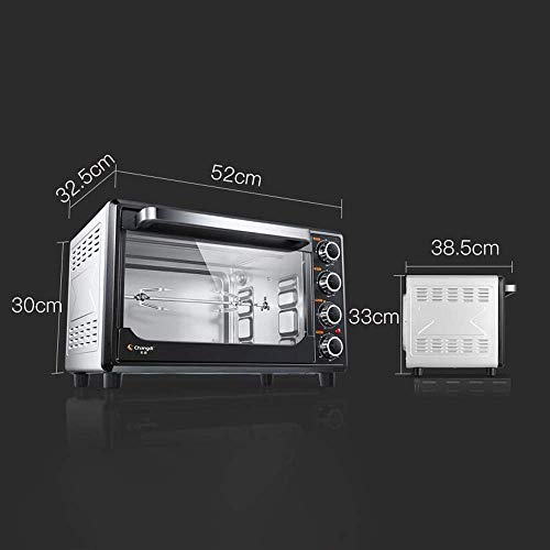 HIZLJJ Horno Tostador Convección y encimera Horno Tostador Horno casero Horno eléctrico automático multifunción de Gran Capacidad con Puerta Enrollable, Acero Inoxidable