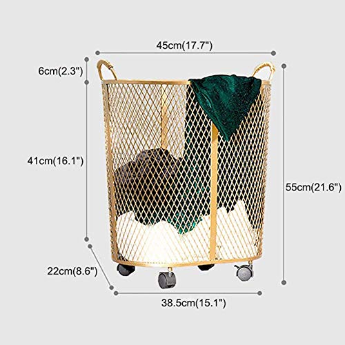 HLL Carretillas, carros de servicio de lavandería Cesto del hogar Juguetes cesta de lavadero Tela cesta del almacenaje, metal Inicio de lavandería Cesto de la cesta de lavadero en las ruedas