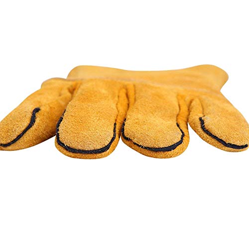 HNYG Guantes de Cocina con Forro de algodón y Costuras de Kevlar para quemadores de Madera, Accesorios Resistentes al Calor, Guantes para Estufa y Barbacoa, puños Largos de 400 mm B857