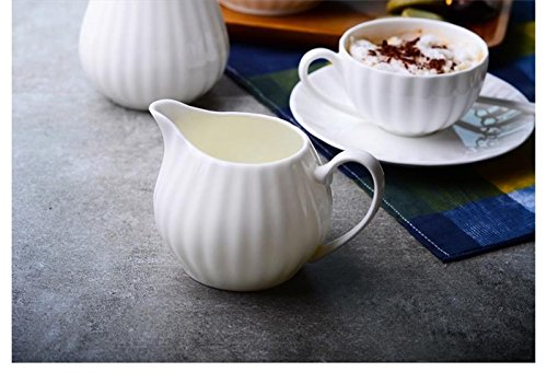 HUANGSAN Juego de café de Porcelana auténtica, Juego de 21, Taza y Tetera de Calabaza Blanca Pura, Bote de Crema y azucarero, Taza de té con rodajas de Taza