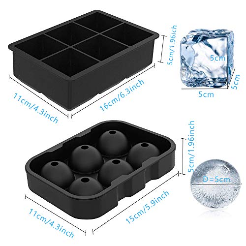 Ice Cube Trays, Bandeja de Cubitos de Hielo con Tapa, Bandeja del Cubo de Hielo, Bandejas para Hielo Silicona, Moldes de Silicona para Hielo, Bandeja de Hielo, Molde para Hielos